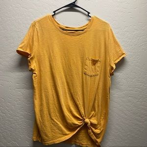 Mustard yellow XL Target scoop neck shirt.